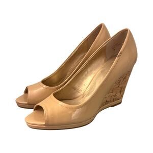 Tahari Nude Wedge Heels. Size 7